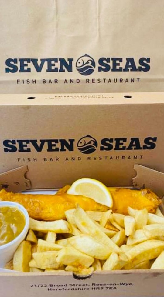 Fish and chips and a takeaway box
